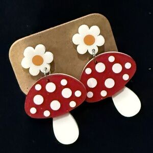 Handmade Shroom Earrings New